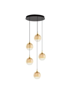 LURVELA czarny mat | gradientowy złoty LED Dim. 20W 3000K Lampa wisząca ściemnialna