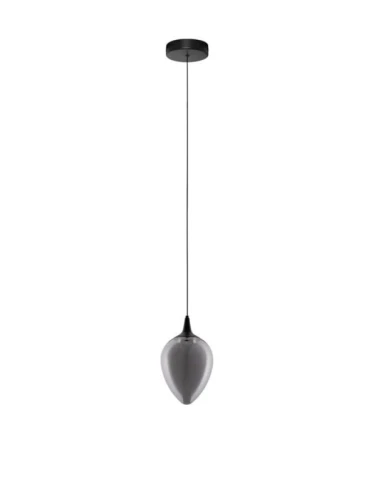 Lampa wisząca VAZENDO czarny mat | przydymiony śr. 14cm. LED