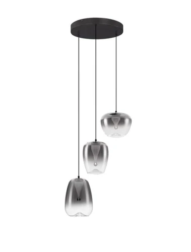 Lampa wisząca JAREVIA czarny mat | przydymiony śr. 41cm.