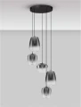 Lampa wisząca ściemnialna JAREVIA czarny mat | przydymiony śr. 47cm. LED dim.