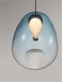 Lampa wisząca JAREVIA czarny mat | niebieski śr. 16cm.