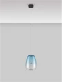 Lampa wisząca JAREVIA czarny mat | niebieski śr. 16cm.