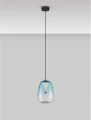 Lampa wisząca JAREVIA czarny mat | niebieski śr. 16cm.
