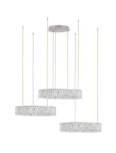 Lampa wisząca ściemnialna CANLIRA kryształ | nikiel LED Dim 129W 3000K