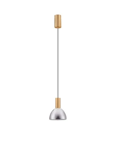 Lampa wisząca SARDUNO mosiądz | przydymiony śr. 17cm. LED 8W