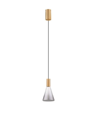 Lampa wisząca SARDUNO mosiądz | przydymiony śr. 16cm. LED 8W 3000K