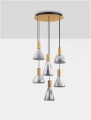 Lampa wisząca ściemnialna SARDUNO mosiądz | przydymiony śr. 52cm. LED Dim