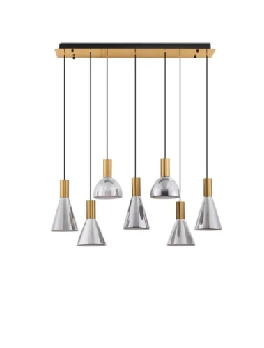 Lampa wisząca ściemnialna SARDUNO mosiądz | przydymiony LED Dim. 56W