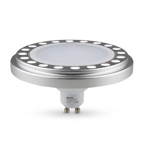 ES111 srebrny GU10 15W 120° 3000K WW barwa ciepła