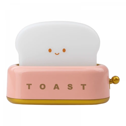 Lampka dziecięca nocna ściemnialna LED Toster różowy | biały