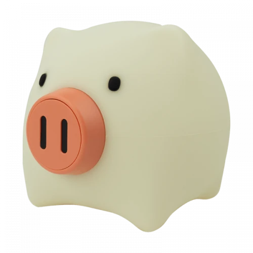 Lampka dziecięca nocna ściemnialna LED Świnka biały | pomarańczowy