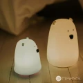 Lampka nocna dziecięca Miś mały biały LED 0,3W RGB+WW /NB