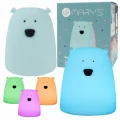 Lampka nocna dziecięca Miś mały niebieski LED 0,3W RGB+WW /NB