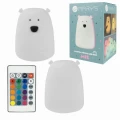 Lampka nocna dziecięca Miś duży biały z pilotem LED 0,4W RGB+WW+RC
