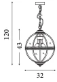 Lampa wisząca Coronet antyczny mosiądz 3 x E14