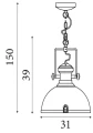 Lampa wisząca Louisiana miedź śr. 31cm. E27