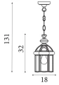 Lampa wisząca Lantern antyczny mosiądz śr. 18cm. E27
