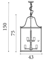 Lampa wisząca Lantern Grande 8Lt czarny śr. 43 cm. 8 x E14