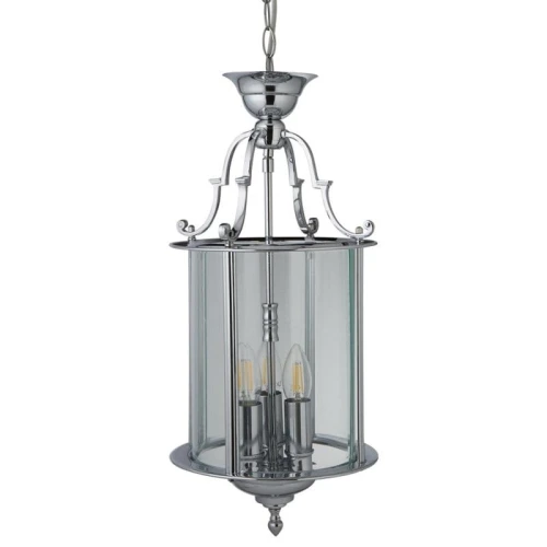 Lampa wisząca Lantern 3Lt chrom śr. 25 cm. 3xE14