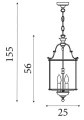 Lampa wisząca Lantern 3Lt chrom śr. 25 cm. 3xE14