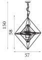 Lampa wisząca Diamond 3Lt czarny 3xE14