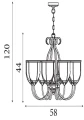Lampa wisząca Silhouette antyczny mosiądz 5xE14