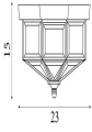 Lampa sufitowa Pisa III antyczny mosiądz śr. 23cm. 2xE14