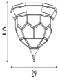 Lampa sufitowa Pisa II 2Lt antyczny mosiądz śr. 29cm. 2xE14