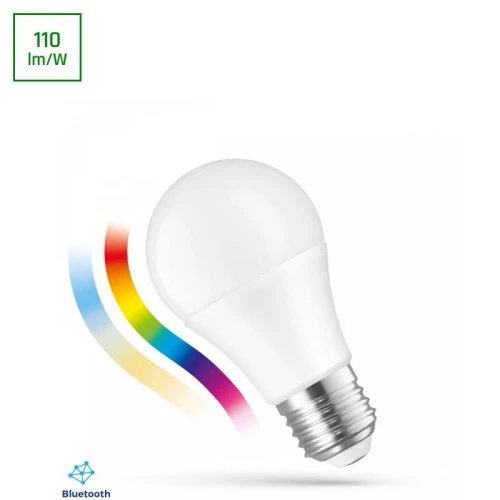Żarówka sterowana aplikacją LED GLS 8,5W E-27 SPECTRUM SMART RGBW+CCT+DIM BTM WI-FI
