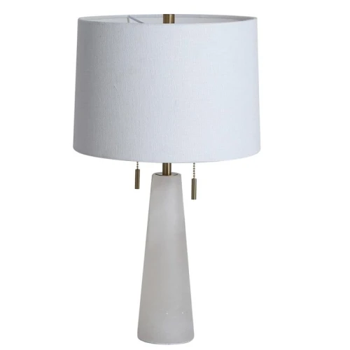 Lampa stołowa z dwoma włącznikami Lux & Belle 2LT alabaster 2xE27