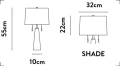 Lampa stołowa z dwoma włącznikami Lux & Belle 2LT alabaster 2xE27