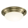 Łazienkowa lampa sufitowa Barclay antyczny mosiądz Ø38cm. E27 IP44
