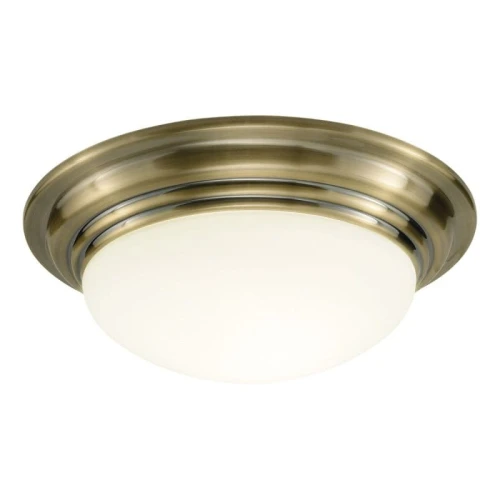 Łazienkowa lampa sufitowa Barclay antyczny mosiądz Ø38cm. E27 IP44