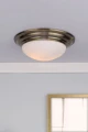 Łazienkowa lampa sufitowa Barclay antyczny mosiądz Ø38cm. E27 IP44