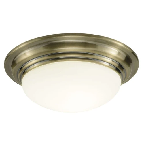 Łazienkowa lampa sufitowa Barclay antyczny mosiądz Ø31cm. E27 IP44