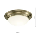Łazienkowa lampa sufitowa Barclay antyczny mosiądz Ø31cm. E27 IP44
