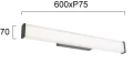 Kinkiet łazienkowy ze zmianą barwy światła Romina czarny szer. 60cm. LED