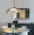 Rattanowa lampa wisząca Margaret beżowa | czarna Ø70cm. E27