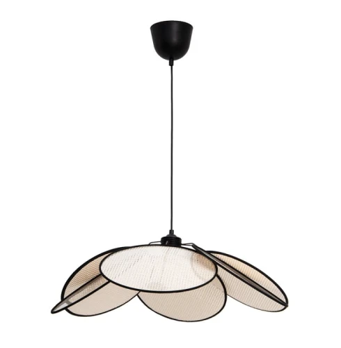 Rattanowa lampa wisząca Margaret beżowa | czarna Ø70cm. E27