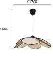 Rattanowa lampa wisząca Margaret beżowa | czarna Ø70cm. E27