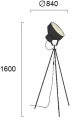 Lampa podłogowa reflektor na trójnogu Balzac czarny E27