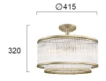 Lampa sufitowa Karolina złoty mat Ø42cm. 5xE14