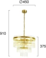 Lampa wisząca | Żyrandol Sabrina złoty Ø45cm. 7xE14