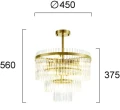 Lampa sufitowa Sabrina złoty Ø45cm. 7xE14