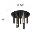 Lampa sufitowa ściemnialna Ballet czarny | złoty Ø42cm. LED