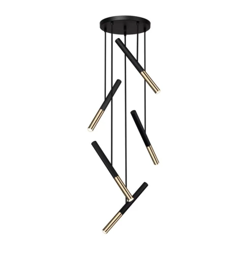 Lampa wisząca ściemnialna Ballet czarny | złoty Ø43cm. LED dim.