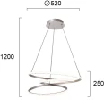 Lampa wisząca CORT srebrny Ø52cm. LED 40W 3000K