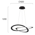 Lampa wisząca Charlie czarny Ø62cm. LED 50W 3000K UGR<20