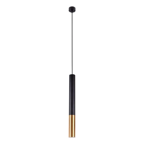 Lampa wisząca tuba Max czarny mat | złoty GU10