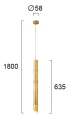 Lampa wisząca tuba Bamboo złoty GU10